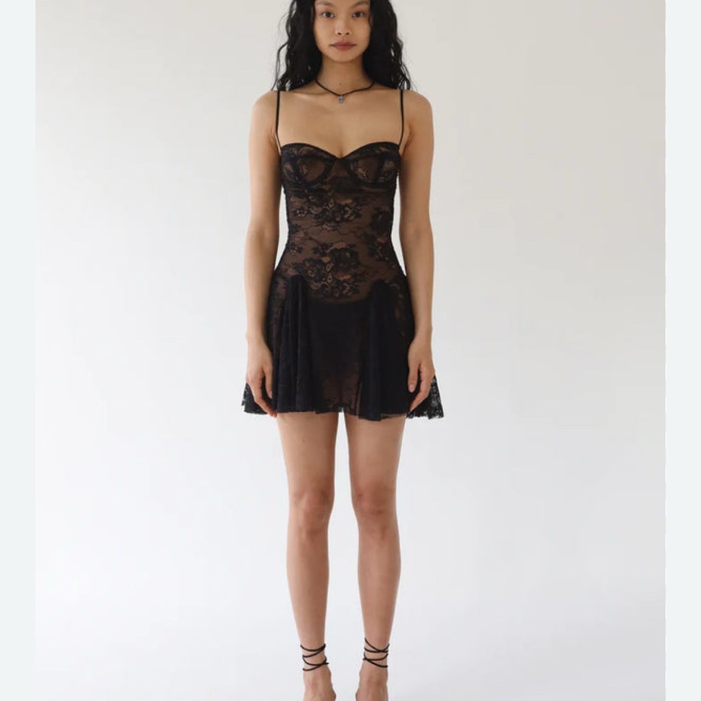 Mirror Palais Black Lace Mini Dress